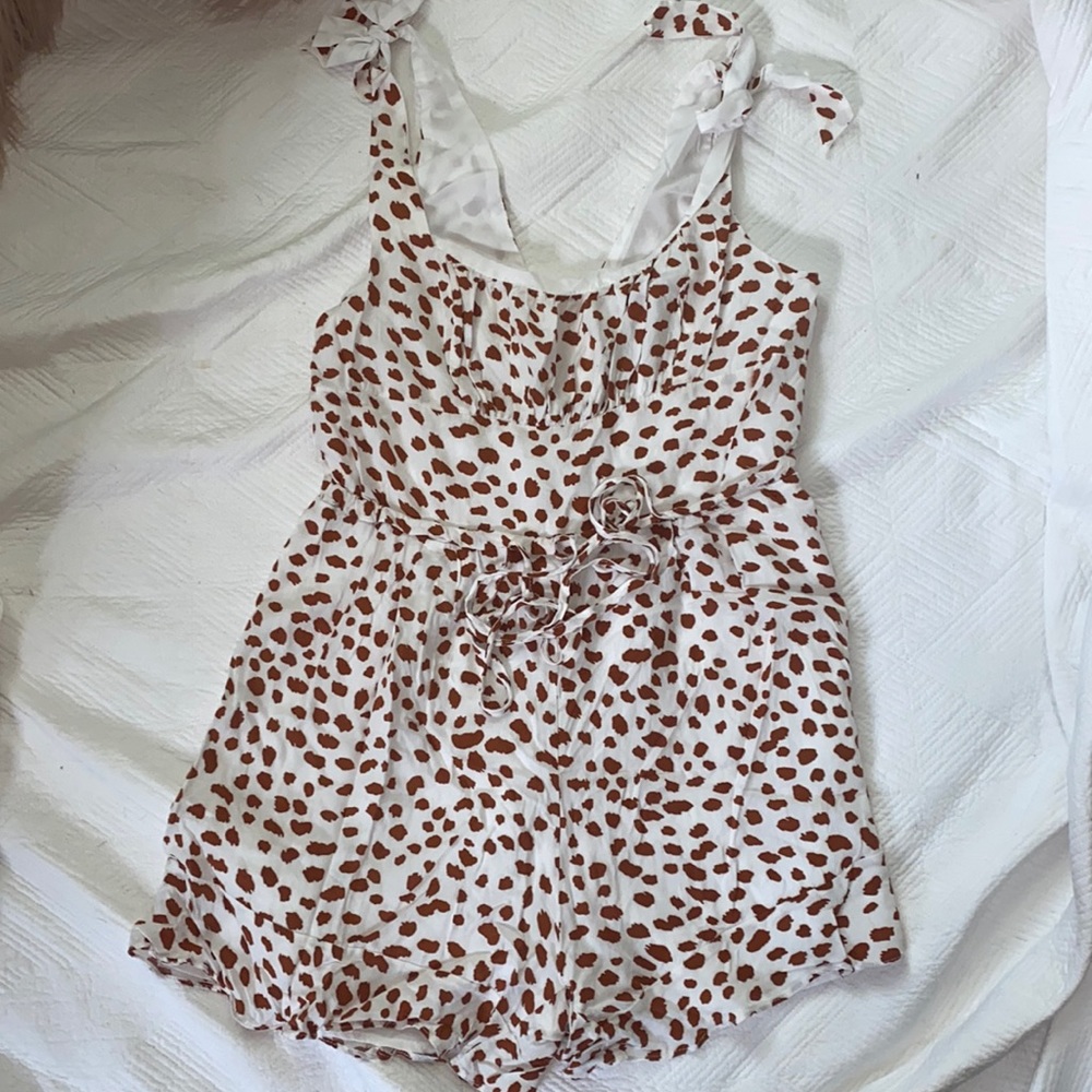 Giraffe Print Romper | Womens M